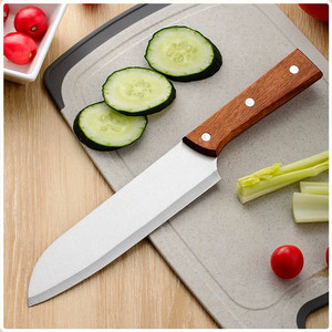 Cuchillo de cocina, cuchillo para rebanar, cuchillo de chef de acero inoxidable, juego de cuchillos para frutas con mango de madera, cuchillo para cortar carne afilado. - Product Image 2