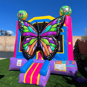 Château gonflable de luxe en PVC de haute qualité, coloré, résistant aux UV, ignifuge, capacité de 600 kg, château de saut en marbre - Product Image 1