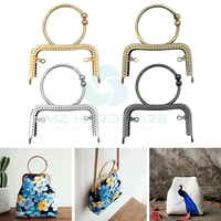 MZhhardware Mini sac à main en métal cadre Kiss fermoir sac matériel Vintage sac Kiss fermoir serrure sac à main fermoir cadre poignée sac accessoires