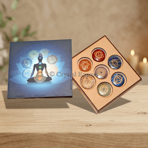 <b>Chakra</b> Stone <b>Set</b> with 7 Polished Gemstone Discs in Gift Box for Reiki and Home Decoration Agate <b>chakra</b> <b>set</b> gift box Meditation p - Product Image 3