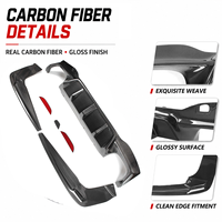 Diffuseur de pare-chocs arrière en fibre de carbone véritable style 3D 3 pièces pour BMW Série 5 G30 G38 M5 F90 2017-2023 Kit carrosserie