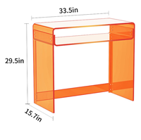 Bureau d'ordinateur moderne et durable en acrylique transparent vert avec tiroir pour la maison