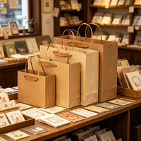 Sacs en papier kraft marron personnalisés avec logo pour commandes en gros, idéaux pour les supermarchés, les plats à emporter, les boulangeries et les boutiques.