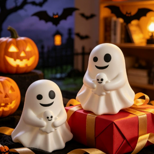 Vente en gros de sculptures en résine faites à la main et peintes sur mesure pour couple d'Halloween, motif Citrouille, Chevalier, Mariée, style dessin animé amusant, pour décoration - Product Image 5