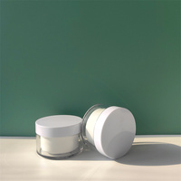 15g 20g 30g 50g 200g 1oz pots de crème en poudre acrylique PS en plastique cosmétique blanc avec couvercles en PP noir