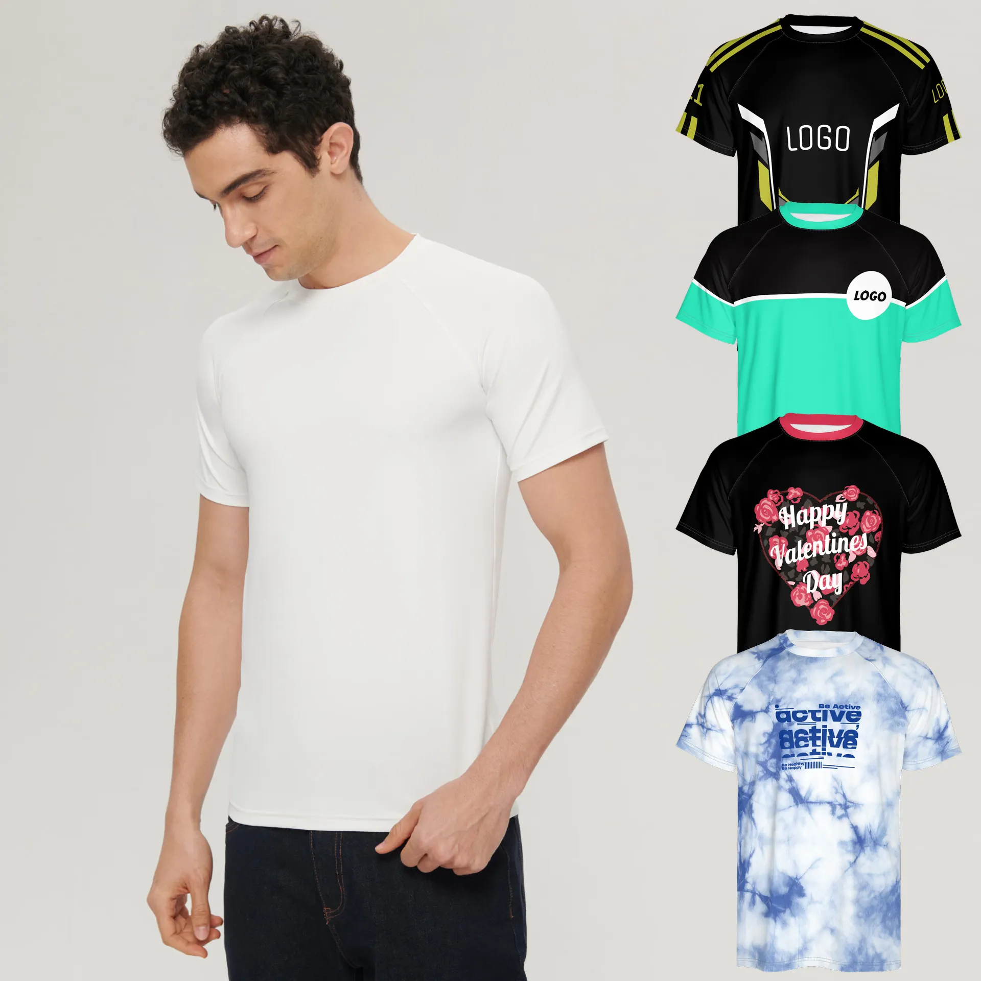 Camiseta, Uomo Herren algodón de peso pesado de alta calidad serigrafiado en blanco camiseta personalizada camiseta para hombres