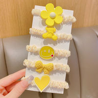 5PCS Flower Cute Kids Scrunchy Haar gummis Seil Set Star Kinder Mädchen Zubehör Elastisches Haar Gummibänder für Frauen