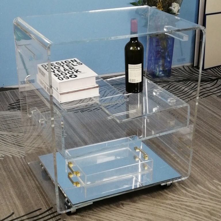 Акриловая чайная тележка Plexi Lucite, барная тележка, Сервировочная Тележка