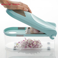 Mandoline Hand ผักเครื่องตัดเครื่องตัดขูดที่มีคอนเทนเนอร์