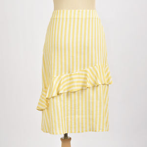 New Arrival Cotton Linen Blend Skirt Wholesale Digital Print 3D Floral <b>Motif</b> Skirt - Product Image 1