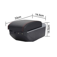ABIRAM Console centrale organisateur voiture accoudoir simple Double couche boîte de rangement avec cuir PVC