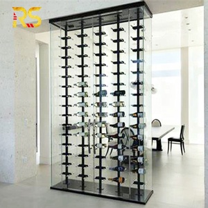 Modern Wine Rack Acrylic Floor to Ceiling Floating Display &amp; Bottle Holder for Home <strong>Bar</strong>, Living Room Storage Solutions - Product Image 2