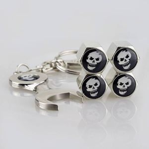 Juego de 4 llaves de neumáticos de lujo con logo de marca, de aleación de zinc, con impresión UV, universales, estándar 8v 1 rosca, de alta calidad - Product Image 1