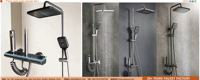 Mélangeur numérique contemporain à 4 fonctions Ensemble de mitigeur de douche à effet pluie en laiton Système de piano Clé de bain à LED Ensemble de robinets de salle de bain