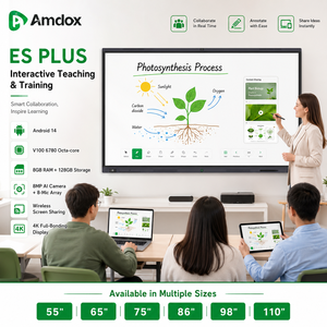 Pizarra Interactiva Inteligente Amdox ES Plus 4K UHD con Pantalla Táctil <span class=keywords><strong>LCD</strong></span>, Cámara de 48MP, 40 Puntos Táctiles, Sistema Operativo Android 14 para Aula - Product Image 1