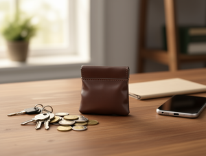 Steel Coin Purse Mini <b>Compact</b> Zipper Closure Unisex Minimalist <b>Wallet</b> - Product Image 2