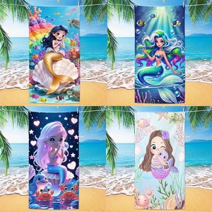 Toalla de Playa de Microfibra con Estampado de Dibujos Animados de Sirena para Niñas, de Secado Rápido - Product Image 2