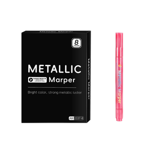 8 stylos <span class=keywords><strong>marqueurs</strong></span> métalliques à pointe moyenne de 2-3 mm, stylos à peinture scintillante pour papier noir, scrapbooking, lettrage manuel et projets artistiques - Product Image 6