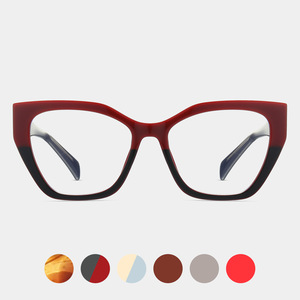 Gafas de Sol Cat Eye 87201, Montura Completa de Acetato TR90, Protección Anti Luz Azul, Diseño Unisex con Bloques de Color a la Moda - Product Image 2