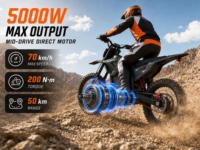 Moto tout-terrain électrique puissante M7, cadre robuste, moto électrique tout-terrain pour adultes, conduite tout-terrain