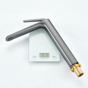 Grifo de Lavabo Monomando de un Solo Orificio, Color Gris Metálico, Minimalista, Exclusivo para Comercio Transfronterizo, con Núcleo de Cerámica y Doble Control - Product Image 5