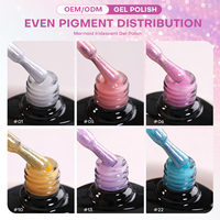 Vernis à ongles gel irisé effet sirène, série CPSR, sans HEMA ni TPO, coffret de vernis à ongles gel scintillant effet sirène pour studio