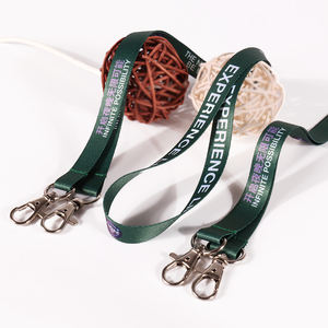 Grünes Lanyard mit Doppelclip-Polyester-Lan yards für Stubby Holder ohne Sockel - Product Image 2