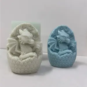 Creative Winged Dinosaur Egg Silicone Mold Craft Scented Candle Soap Resin Mould Plaster Making Tool Gifts Easter Day Decoration