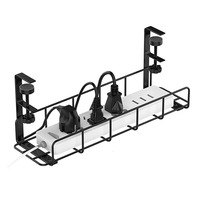 Organisateur de câbles de bureau sans perçage avec pince, plateau de gestion des câbles sous le bureau, organisateur de fils métalliques pour bureau et maison, pour table