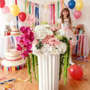 Floral premier anniversaire bannière Roses artificielles <span class=keywords><strong>chaise</strong></span> haute gâteau Topper baptême décor luxueux fait à la main réutilisable fille <span class=keywords><strong>1er</strong></span> - Product Image 1