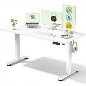 <span class=keywords><strong>Escritorio</strong></span> Ergonómico Eléctrico de Altura Ajustable de 55 Pulgadas con Memoria Preestablecida, Superficie de Madera Sintética Blanca - Product Image 1