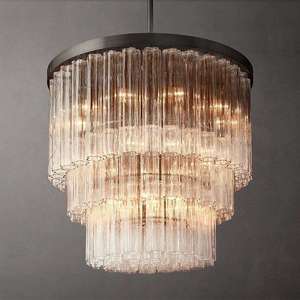 <b>Modern</b> Round Crystal Chandelier Gold Finish E27 LED Pendant <b>Light</b> Warm White 2700K <b>Living</b> <b>Room</b> <b>Ceiling</b> Lamp - Product Image 2