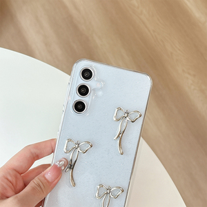 Custodia per telefono con Design personalizzato in TPU <span class=keywords><strong>trasparente</strong></span> Glitter per <span class=keywords><strong>samsung</strong></span> S25 ultra fiocco fiore cuore <span class=keywords><strong>Cover</strong></span> per S24 S23 A15 A35 A56 A24 - Product Image 5