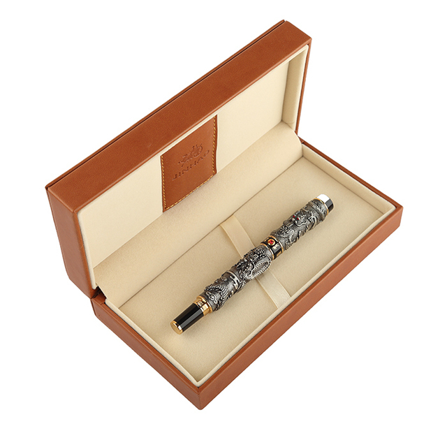 Jinhao 万年筆 ローラーボールペン ドラゴン彫刻 レリーフ
