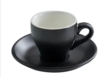 Ensemble de soucoupe pour tasse à café expresso cappuccino en céramique italienne et porcelaine Tasse à latte à paroi épaisse émaillée disponible en différentes tailles