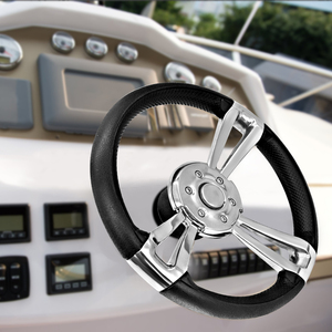 Volante de <span class=keywords><strong>Barco</strong></span> Nuevo de Acero Inoxidable con Espuma de PU Negra de 13.5 Pulgadas, Volante Marino - Product Image 6
