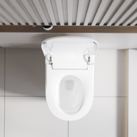 Haut de gamme intelligent céramique salle de bain sanitaire mur-accroché caché réservoir d'eau petite toilette élargir siège chauffage télécommande