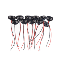 Okystar Disponible Experimental 15cm Negro Rojo Cable Conexión 9V Batería Clips Snap