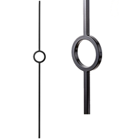 Balustre en acier creux minimaliste noir de 1/2 po x 44 po pour rampes d'escalier de ferme moderne