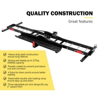 Support d'attelage TD-1004-2 avec barre d'arrimage de sangle support de moto avec rampe de chargement pour voiture, camion avec récepteur d'attelage de 2"
