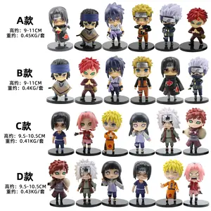 10 estilos 6 pçs/set desenhos animados anime figura kakashi, sasuke, figuras de ação, mini 3d pvc, modelo, brinquedo