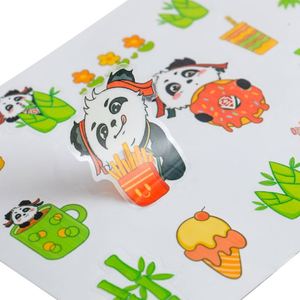 Autocollant personnalisé transparent imperméable imprimé sur mesure pour clavier, jouet, réfrigérateur, découpé à la forme, motif dessin animé - Product Image 4