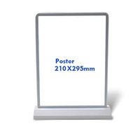 Support d'affichage LED rectangulaire A4 ultra-plat double face en acrylique éclairé, alimenté par piles, pour bureau