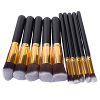 10 pièces de pinceaux de maquillage de luxe de haute qualité, pinceaux de maquillage personnalisés pour le visage, fond de teint, poudre, marque privée, ensemble de pinceaux de maquillage professionnels