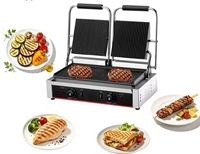 Mesin Pembuat Sandwich Listrik BL-813 Komersial Laris Manis, Panggangan Kontak Daging dengan Timer