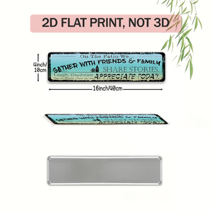 Panneau en métal pour terrasse : Bienvenue chez nous pour déguster des boissons et grillades – Décoration murale rustique pour jardin, véranda, bord de piscine - Product Image 2