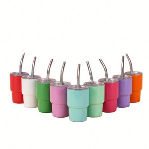 Tendances Design – Gobelets isothermes en acier inoxydable à double paroi sous vide, mini-tumblers de 2 oz et 3 oz, verres à shot avec couvercle et paille - Product Image 1