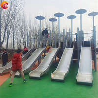Toboggan en plastique pour aire de jeux, jeux d'escalade pour enfants toboggan en acier inoxydable toboggan en bois