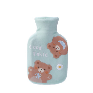 <b>Cute</b> <b>Bear</b> Hot Water Bottle 350ml Anti Explosion Fleece Cover Removable Washable Plush Warmer For Winter Use - Product Image 3