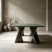 Table à manger rectangulaire en marbre naturel moderne de luxe sur mesure haut de gamme importée pour usage hôtelier